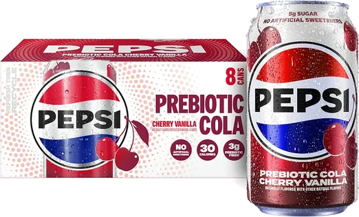 Pepsi Cherry Vanilla Prebiotic Cola (8 pack)