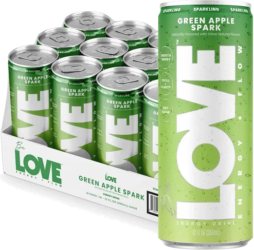 Be LOVE Green Apple Nootropic Energy Drink (12 pack)