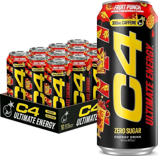 C4 Ultimate Fruit Punch Energy Drinks (12 pack)