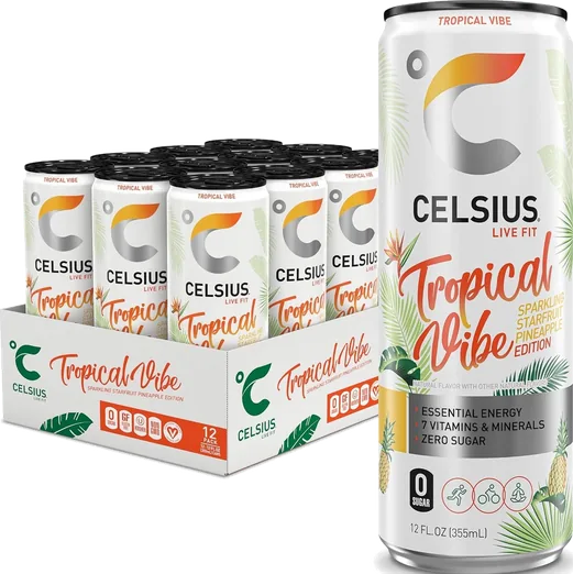 CELSIUS Tropical Vibe Energy Drinks (12 pack)