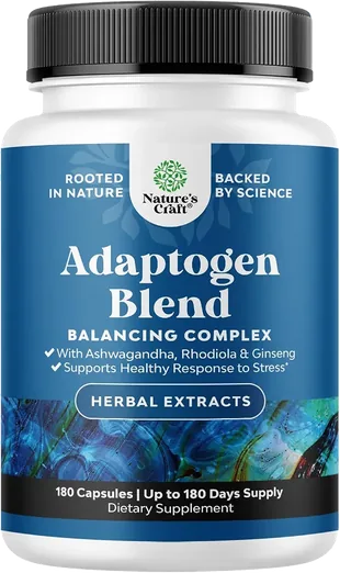 Ashwagandha & Rhodiola Adaptogen Blend (180 capsules)
