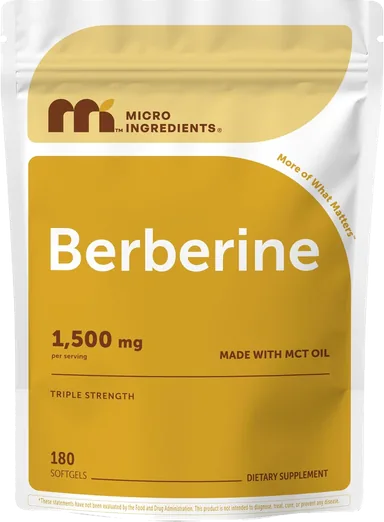 Berberine HCl 1,500mg with MCT Oil (180 softgels)