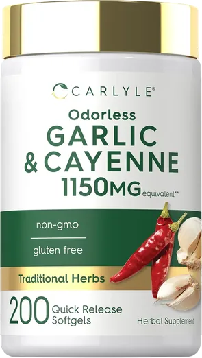 Carlyle Odorless Garlic & Cayenne (200 softgels)