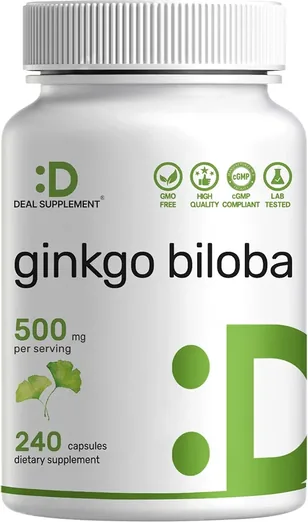 Deal Supplement Ginkgo Biloba 500mg (240 capsules)