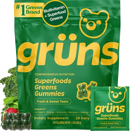 Gruns Adult Greens Gummies & Multivitamin (28 count)