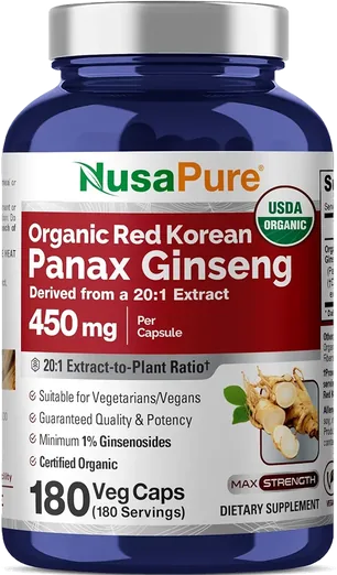 Korean Red Panax Ginseng 450mg (180 capsules)