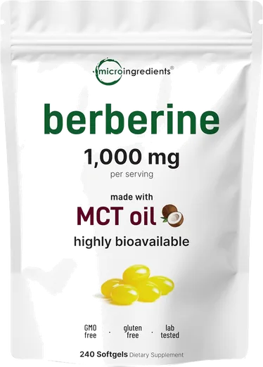 Micro Ingredients Berberine with MCT Oil (240 softgels)