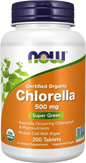 NOW Organic Chlorella 500mg (200 tablets)