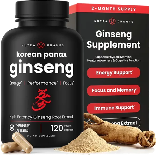 NutraChamps Korean Red Panax Ginseng (120 capsules)