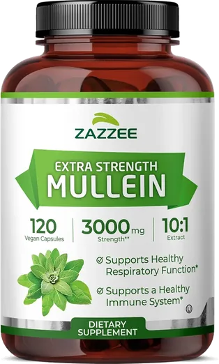 Zazzee Mullein Leaf 10:1 Extract (120 capsules)