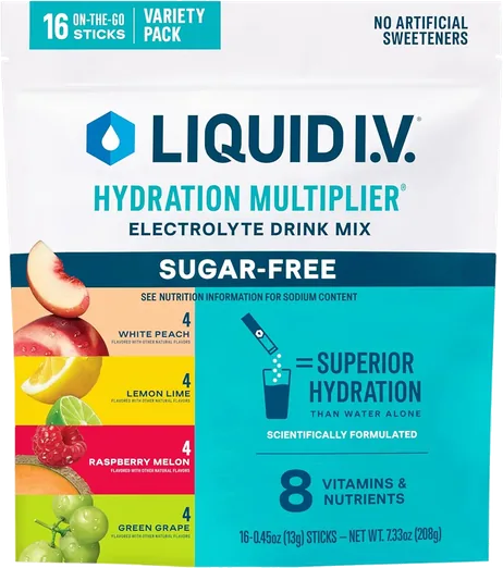 Liquid I.V. Sugar-Free Electrolyte Packets, Classic Variety (16 count)