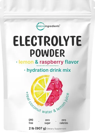 Micro Ingredients Sugar-Free Electrolyte Powder, Lemon Raspberry