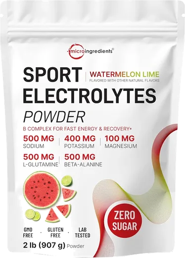 Micro Ingredients Sugar-Free Electrolyte Powder, Watermelon Lime (90 servings)