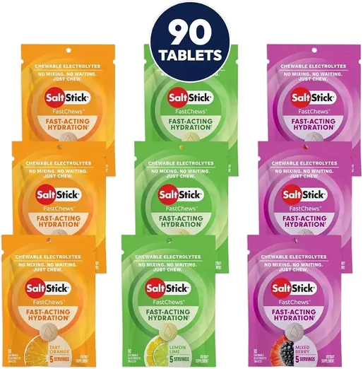 SaltStick High-Sodium Electrolyte FastChews, Variety (90 count)