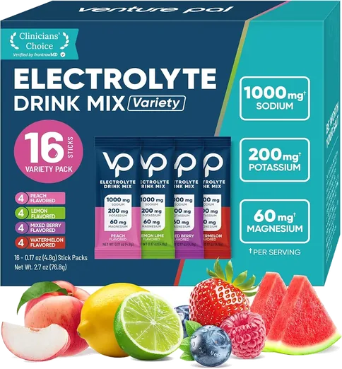 Venture Pal High-Sodium Sugar-Free Electrolyte Powder (16 sticks)