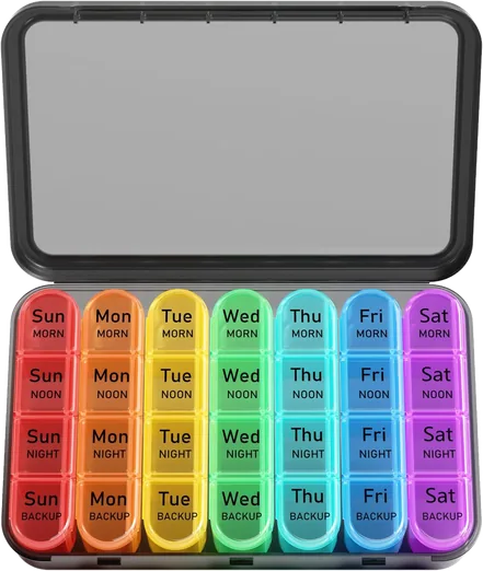 Odaro Weekly Four-Times-Daily Pill Organizer