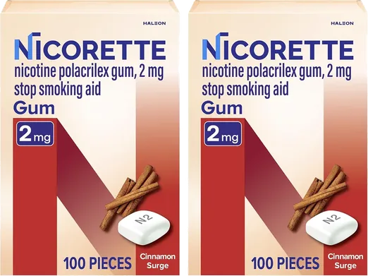 Nicorette Nicotine Gum 2mg, Cinnamon Surge (200 count)