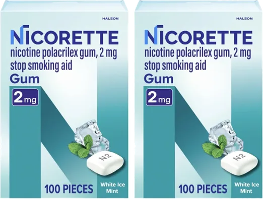 Nicorette Nicotine Gum 2mg, White Ice Mint (200 count)