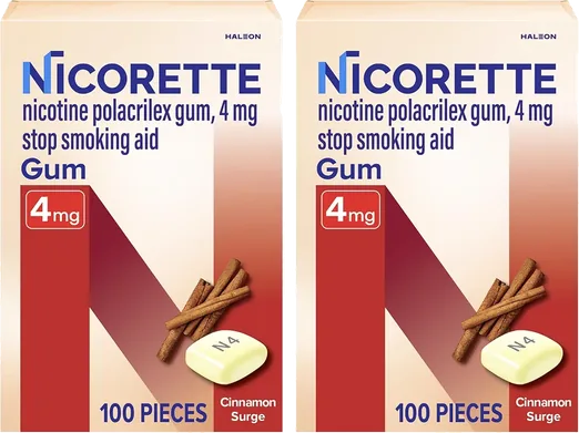 Nicorette Nicotine Gum 4mg, Cinnamon Surge (200 count)