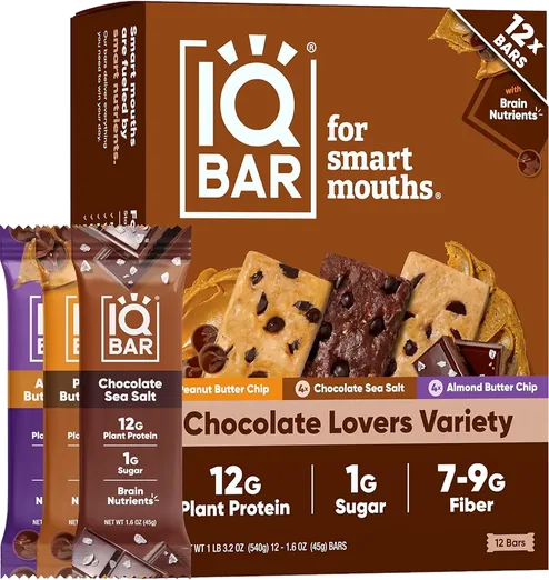 IQBAR Chocolate Protein Bar Variety Pack (12 count)