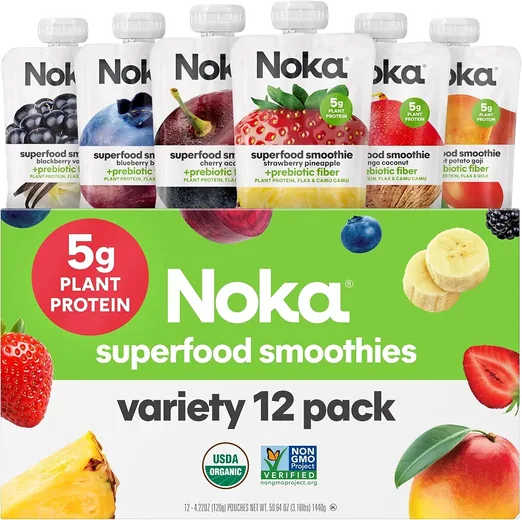 NOKA Organic Superfood Smoothie Pouches (12 count)