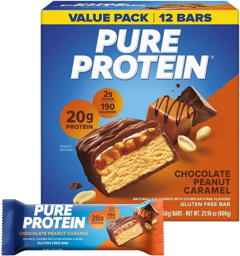 Pure Protein Chocolate Peanut Caramel Bars (12 count)