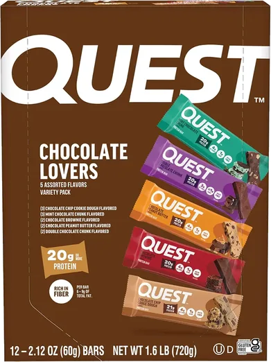 Quest Chocolate Lovers Protein Bar Variety Pack (12 count)