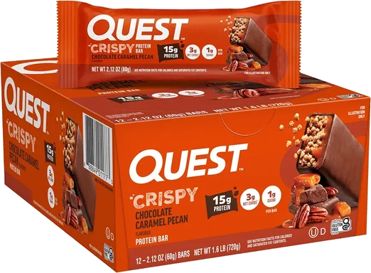 Quest Chocolate Caramel Pecan Crispy Protein Bars (12 count)