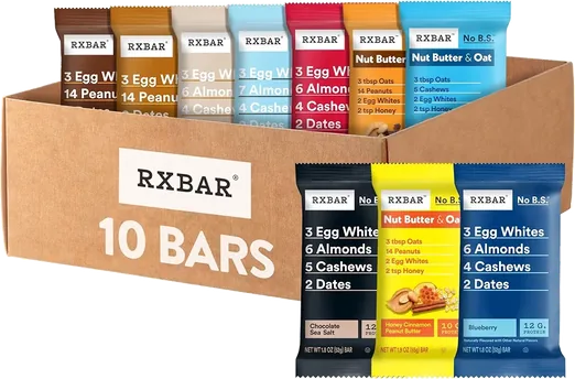 RXBAR Ten-Flavor Protein Bar Variety Pack (10 count)