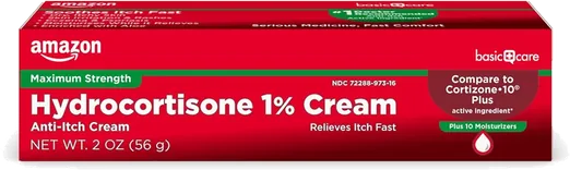 Amazon Basic Care Hydrocortisone 1% Anti-Itch Cream (2 oz)