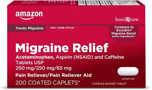 Amazon Basic Care Migraine Relief Tablets (200 count)