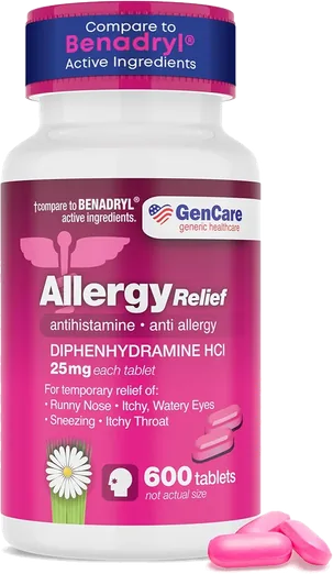 GenCare Diphenhydramine 25mg Tablets (600 count)