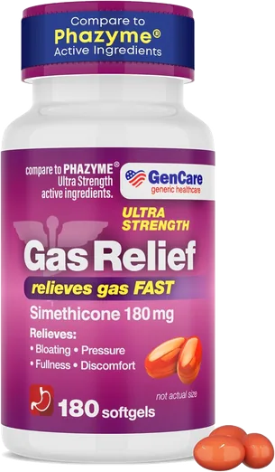 GenCare Simethicone 180mg Softgels (180 count)