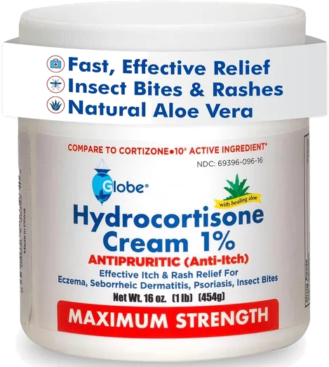 Globe Hydrocortisone 1% Cream with Aloe (16 oz)