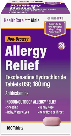 HealthCareAisle Fexofenadine 180mg Allergy Tablets
