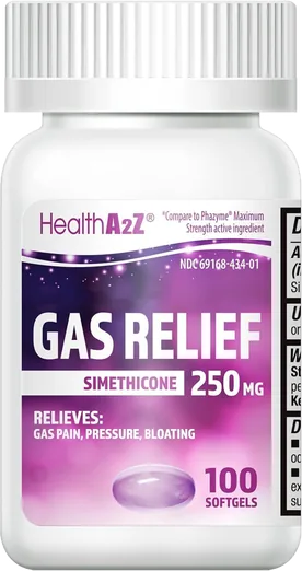 HealthA2Z Gas Relief Simethicone 250mg (100 count)