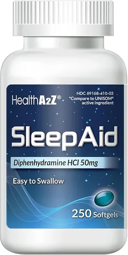 HealthA2Z Diphenhydramine 50mg Sleep Aid Softgels (250 count)