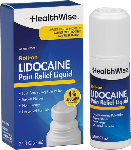 HealthWise Lidocaine 4% Roll-On (2.5 oz)