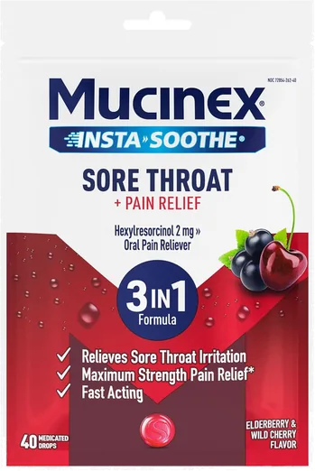 Mucinex Elderberry & Wild Cherry Medicated Drops (40 count)