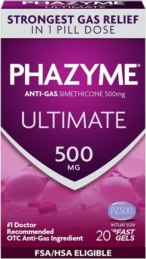 Phazyme Ultimate Strength Simethicone 500mg (20 count)