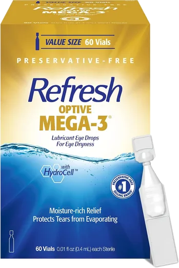 Refresh Optive Mega-3 Preservative-Free Eye Drops (60 vials)