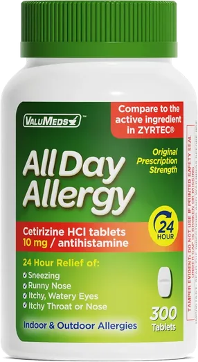 ValuMeds Cetirizine 10mg Allergy Tablets (300 count)