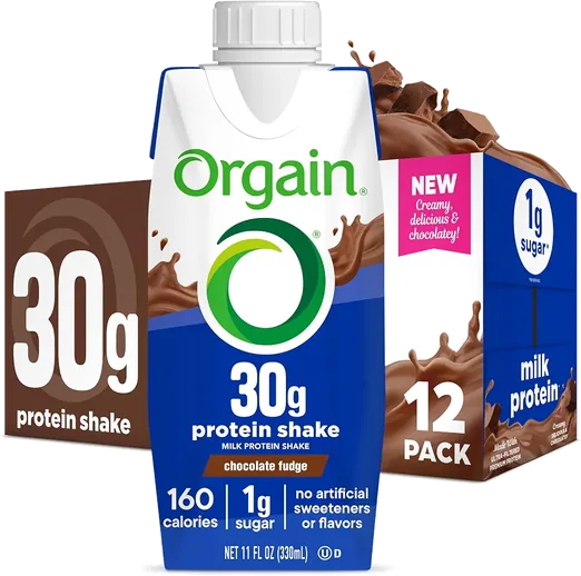 Orgain Chocolate 30g Dairy Protein Shakes (12 pack)