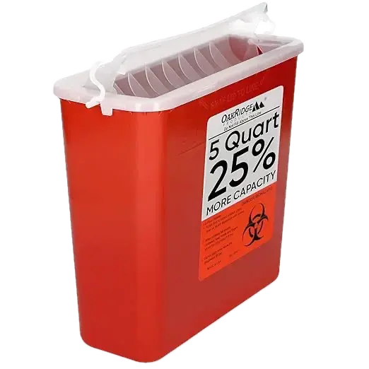 Oakridge Products Sharps Container for Home Use and Professional 5 Quart