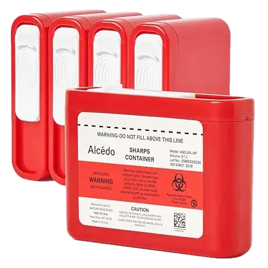 Alcedo Portable Sharps Container for Travel and Home Use (5 pack)