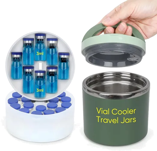 Insulated Stainless Steel Peptide Jar (28 slots)