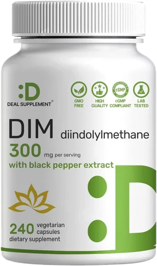 DEAL Supplement DIM 300mg with Black Pepper (240 capsules)