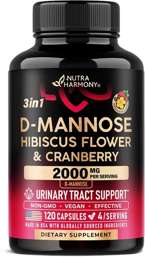 D-Mannose 2,000mg with Cranberry & Hibiscus (120 capsules)