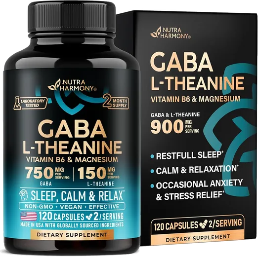 GABA with L-Theanine 900mg (120 capsules)