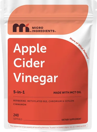 Micro Ingredients Apple Cider Vinegar with the Mother 750mg (240 softgels)